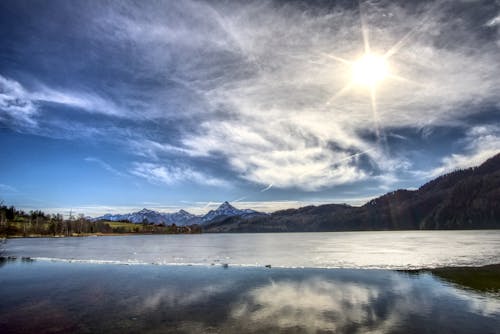 Gratis stockfoto met bank, bergen, bevroren