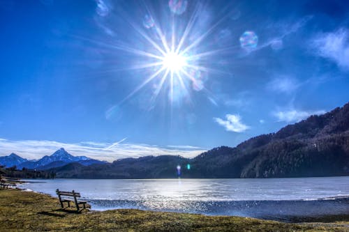 Kostenloses Stock Foto zu bank, bäume, berge