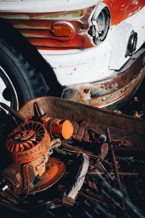 Close-up of a Rusty Car Engine ยท Free Stock Photo