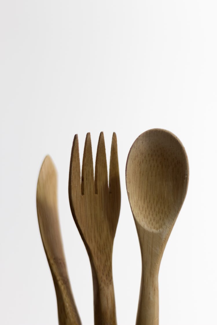 Brown Wooden Spoon And Fork