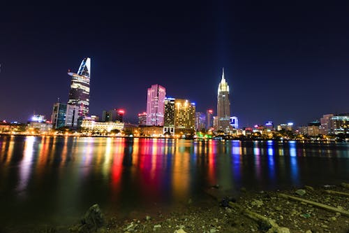 Free Photo Of City During Nightime Stock Photo