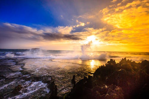 Aerial View Photography of Rocky Shore