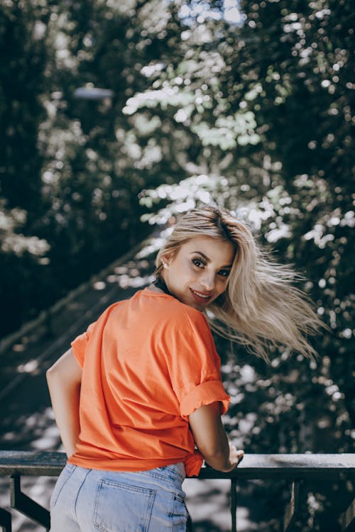 Woman In Orange T-shirt 