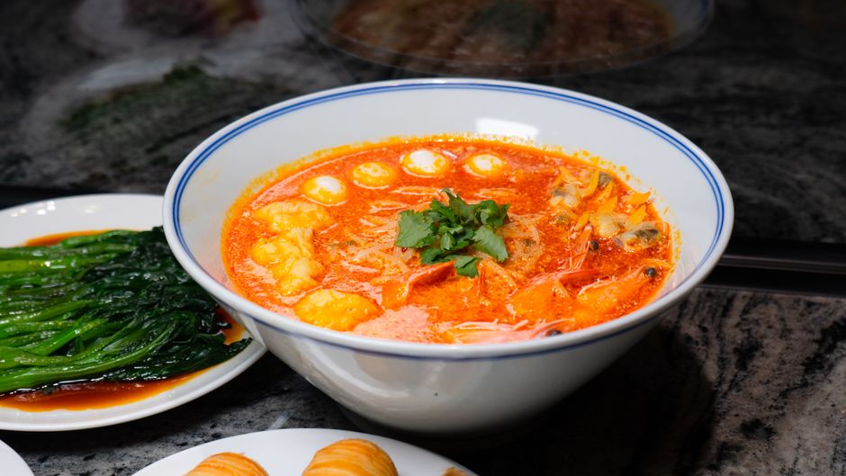 thai red curry with fresh vegetables