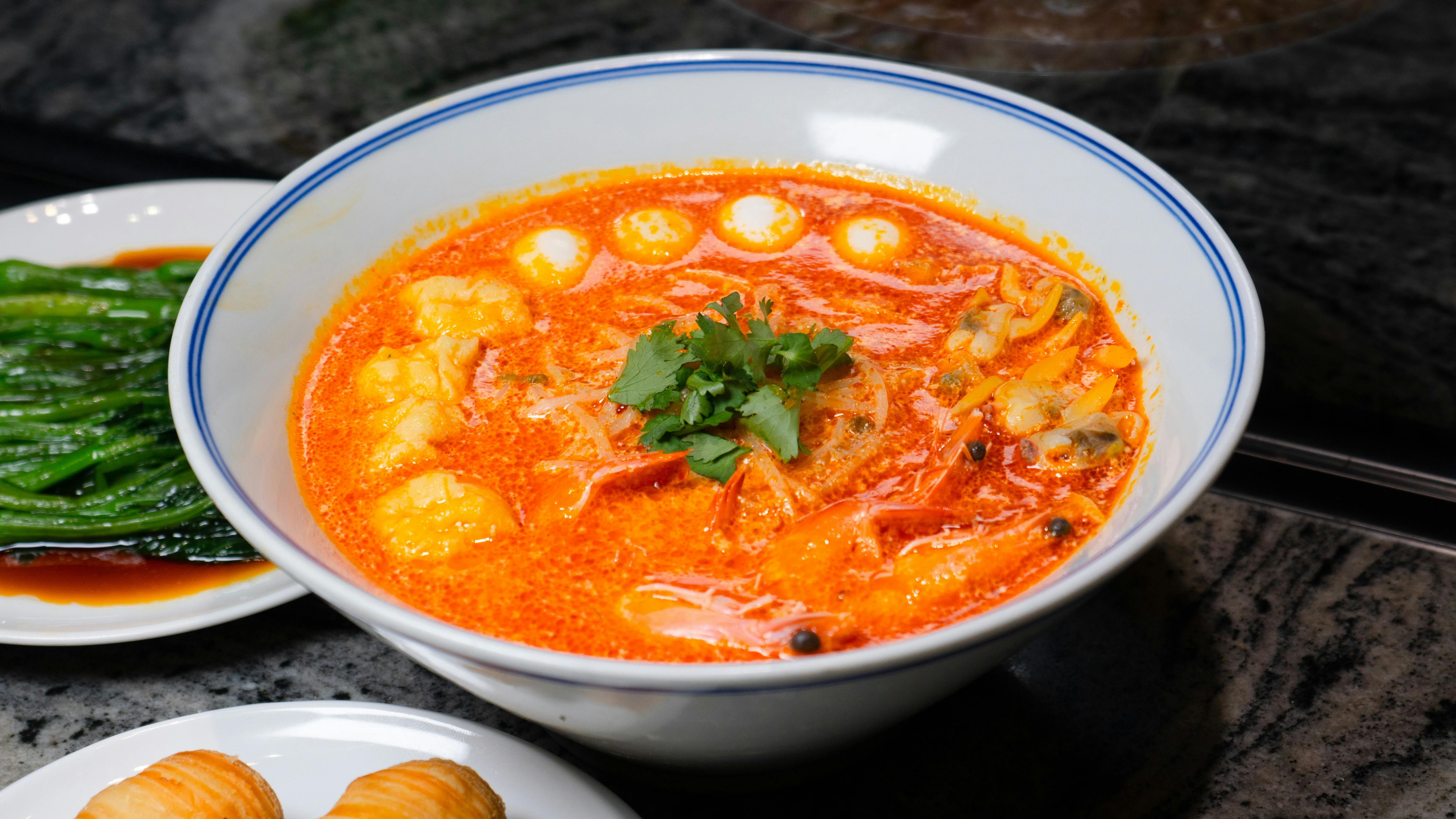 A beautiful Thai fusion dish featuring vibrant ingredients and fresh flavors