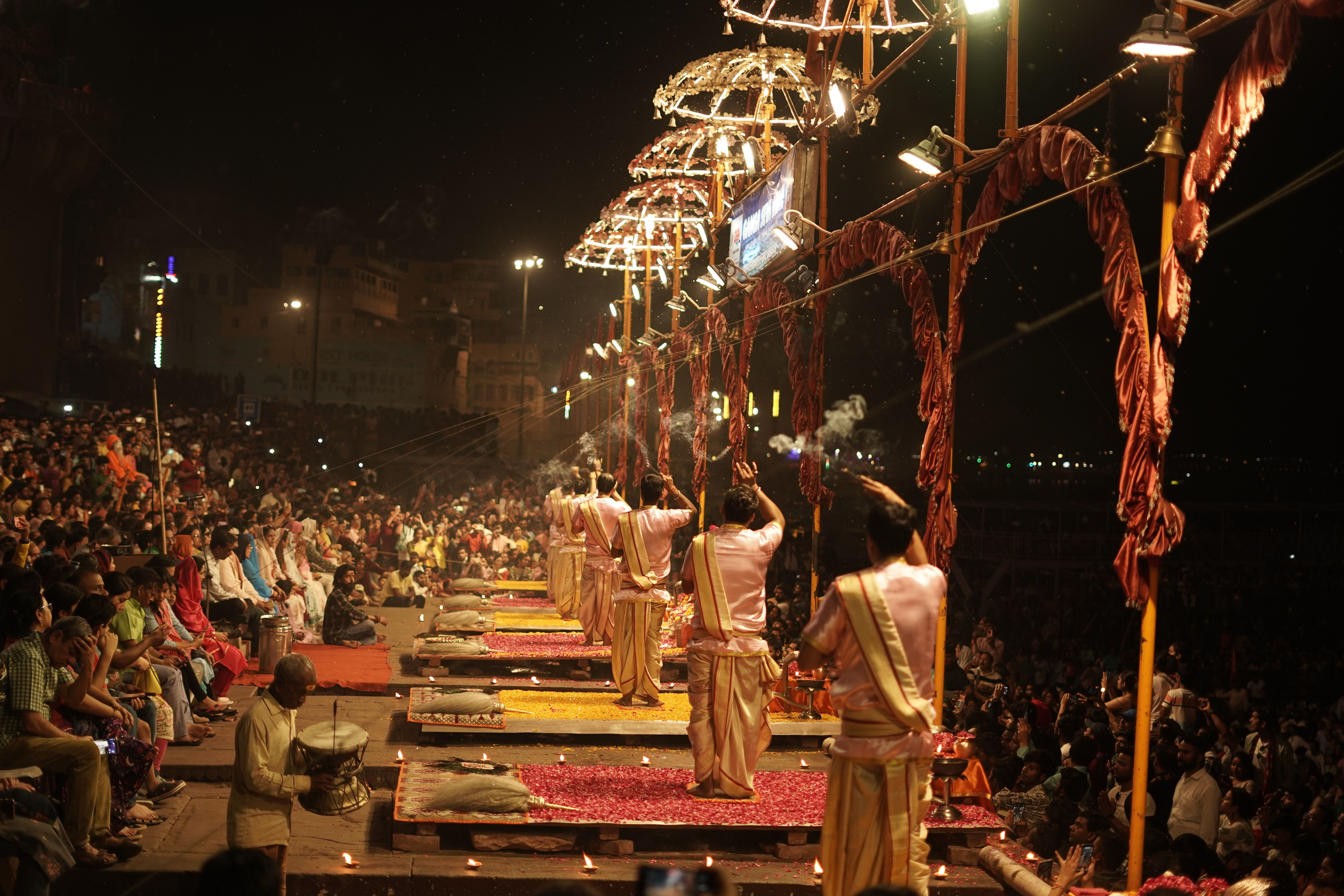 Evening aarti at Vishram Ghat, Mathura