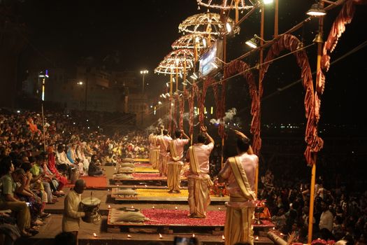 Evening Ganga aarti ceremony — Varanasi