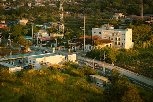 Free A view of a small town with a lot of houses Stock Photo