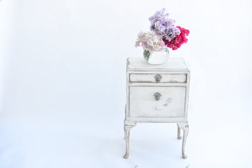 Darmowe zdjęcie z galerii z białe tło, kwiaty, meble