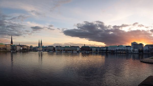 Scenic view of Hamburg, Germany