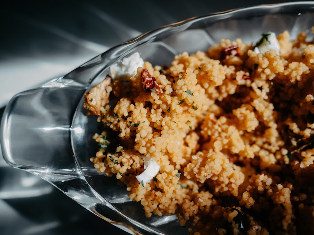 Close-up of Delicious Dish in Plate on Table