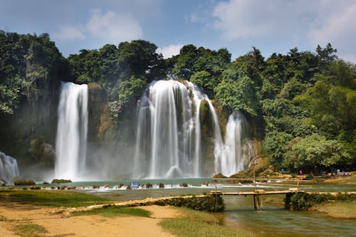 Foto d'estoc gratuïta de aigua, arbres, cascades