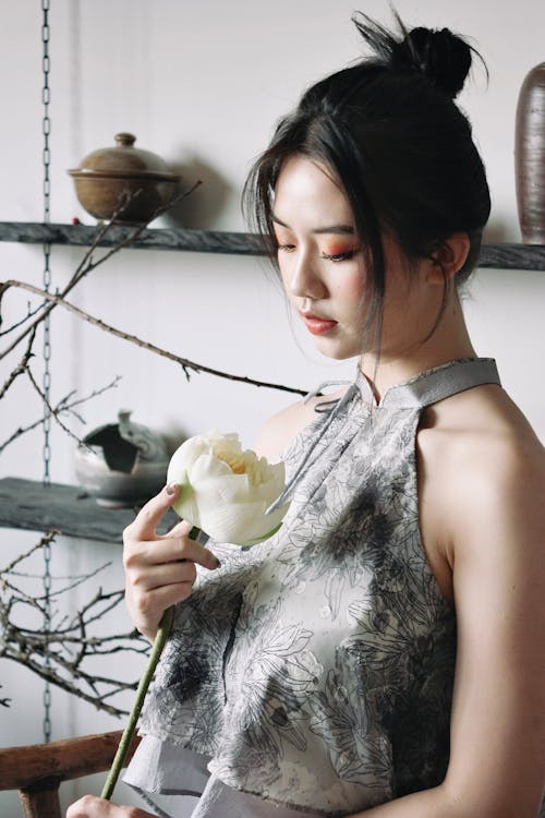 Imagine de stoc gratuită din femeie, femeie asiatică, floare