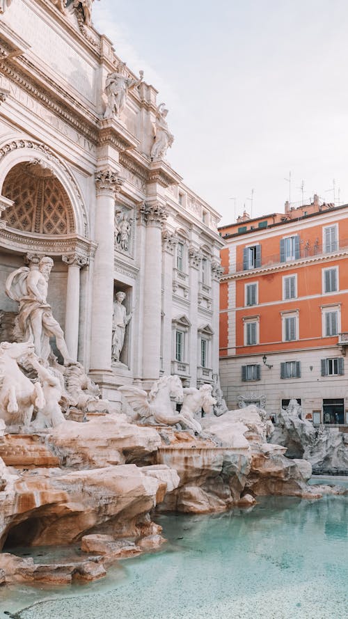 Imagine de stoc gratuită din fântână, fontanna di trevi, fotografiere verticală