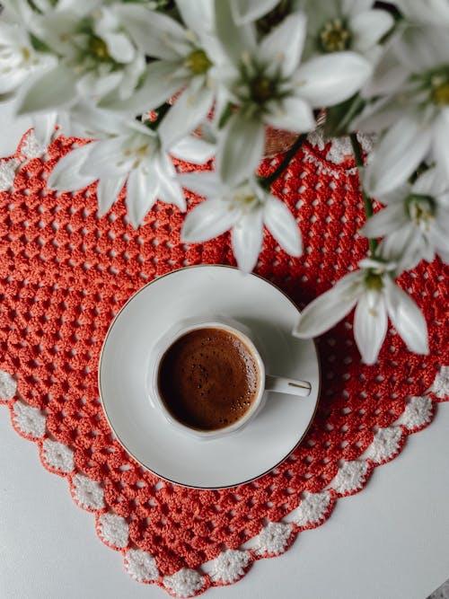 Coffee Cup on Heart Tray