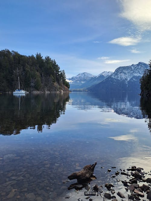 Foto d'estoc gratuïta de bosc, llac, muntanyes