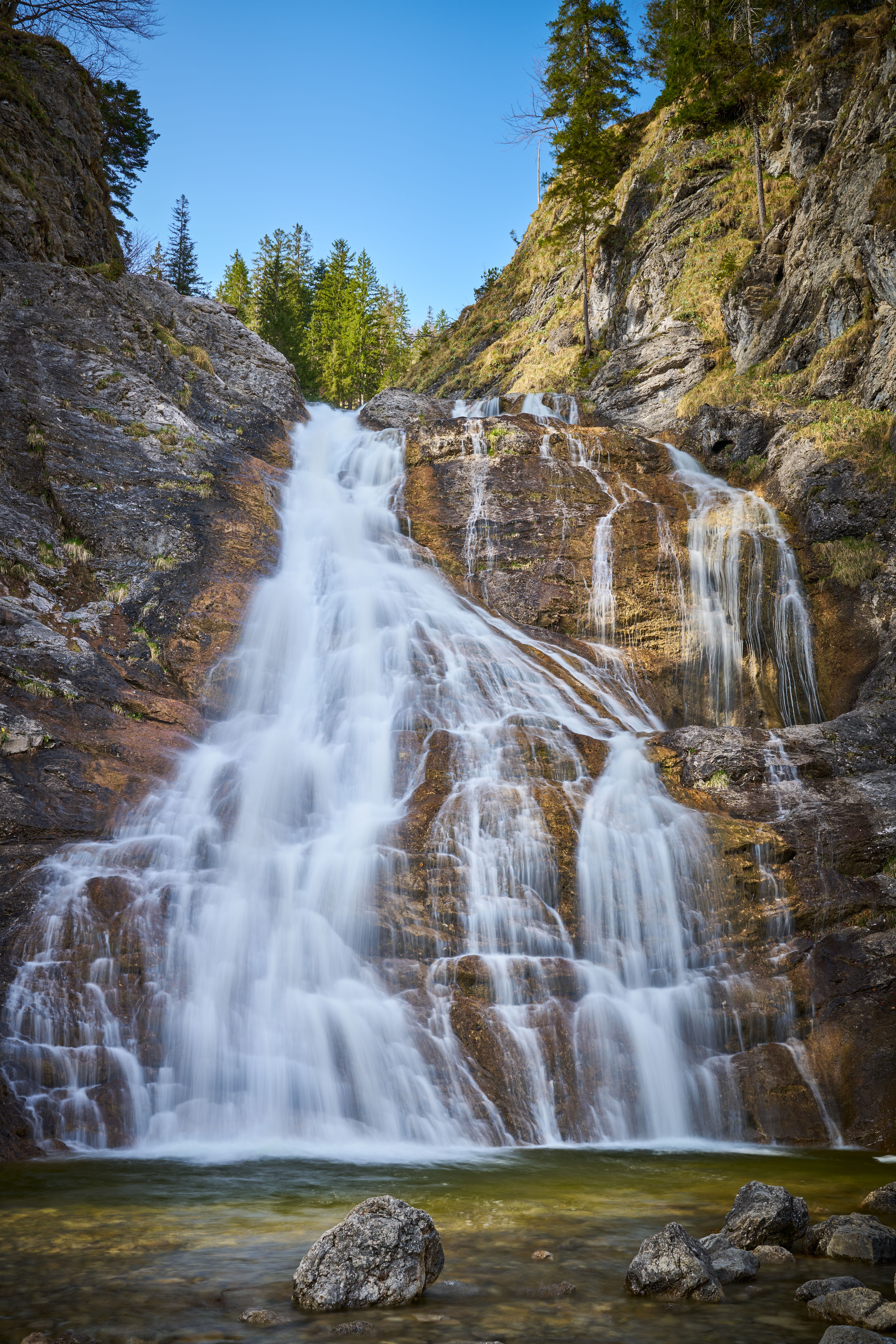Waterfall on Rocks in Forest · Free Stock Photo