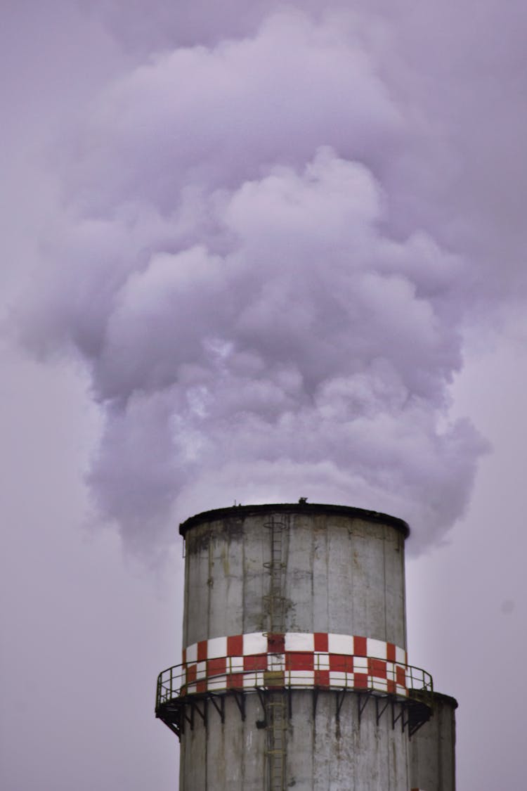 Factory Chimney Producing Smoke