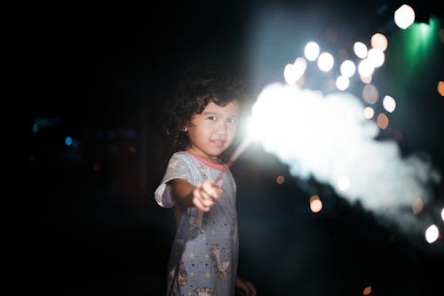 Dhiyah Playing Fireworks