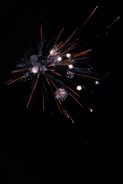 Fireworks in the dark with a black background
