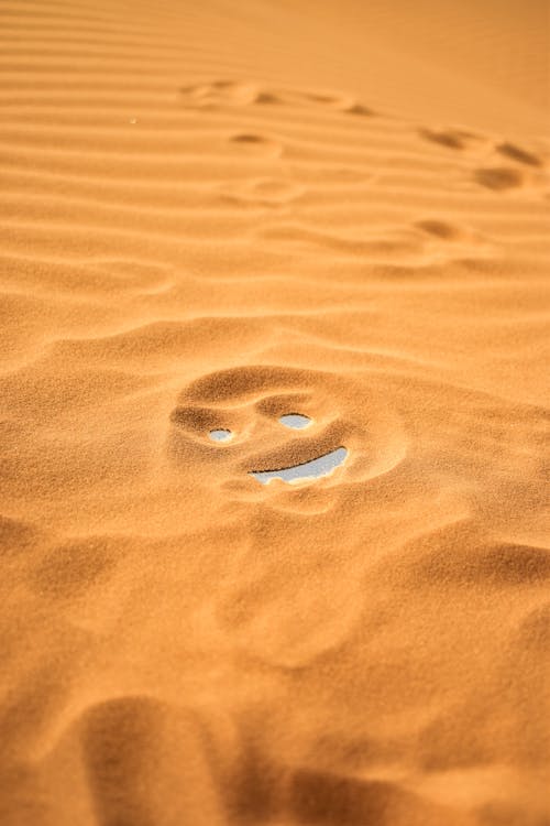 Visage Souriant Sur Le Sable