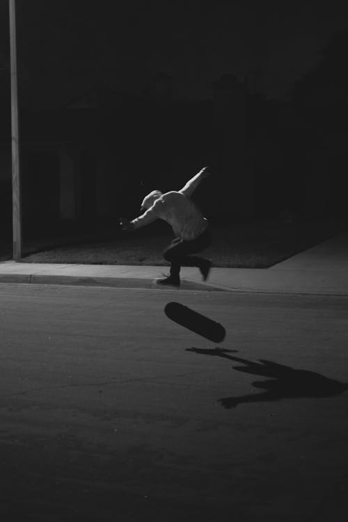 Grayscale Photo Of Man In Hoodie 