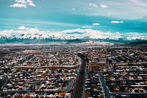 Základová fotografie zdarma na téma domy, dron, fotografie z dronu