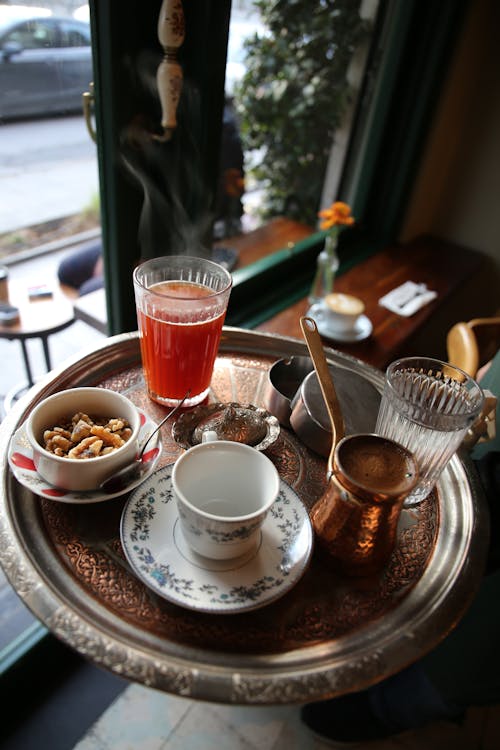 Free Drinks on a Tray  Stock Photo