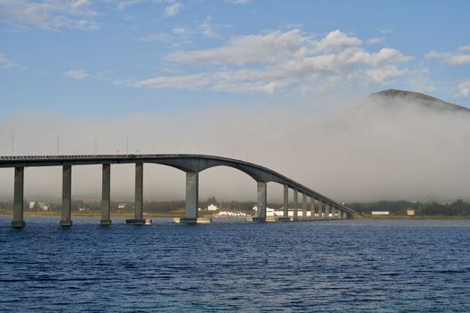 Sortland Bridge: Cloudy Mountains and Lofoten Seas