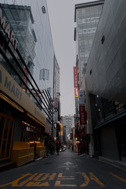 A street with a sign that says, 'the city of the future'