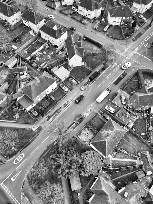 Cars on Street in Town