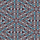 这个几何图案丰富多彩，包含三角形和鲜艳的色彩，构成了一个现代的马赛克设计