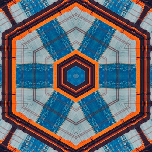Multicolored Hexagonal Illusion Illustration