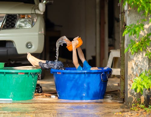 Free Songkran Festival 2024 in home Stock Photo