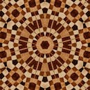 对称的几何图案采用泥土棕色色调，打造出视觉上的马赛克艺术作品