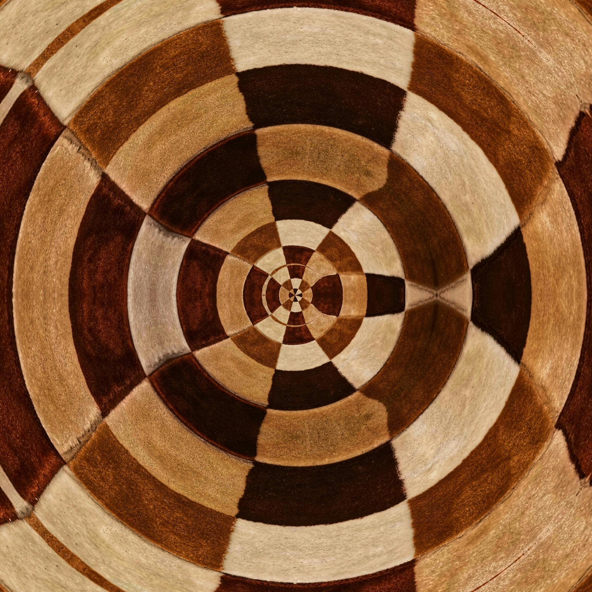 Brown White Round Design Fur Rug · Free Stock Photo