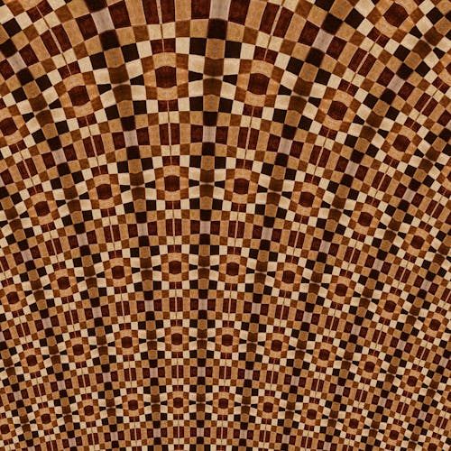Brown and Beige Checkered Textile