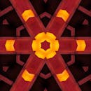 这些抽象几何图案充满活力、丰富多彩，类似于万花筒或彩色玻璃设计