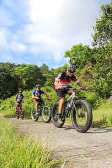 Ciclista em trilha