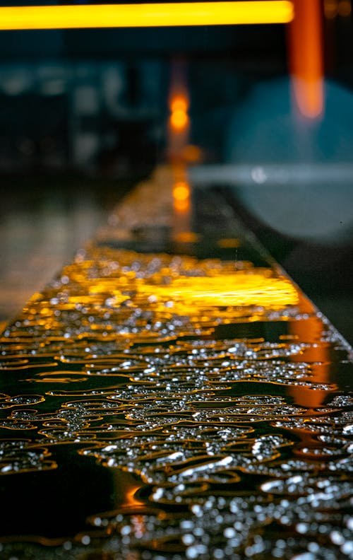 Free stock photo of drops of water, lights, reflection