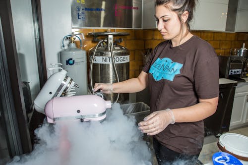 Foto profissional grátis de chocolate, galeto, gelo liofilizado