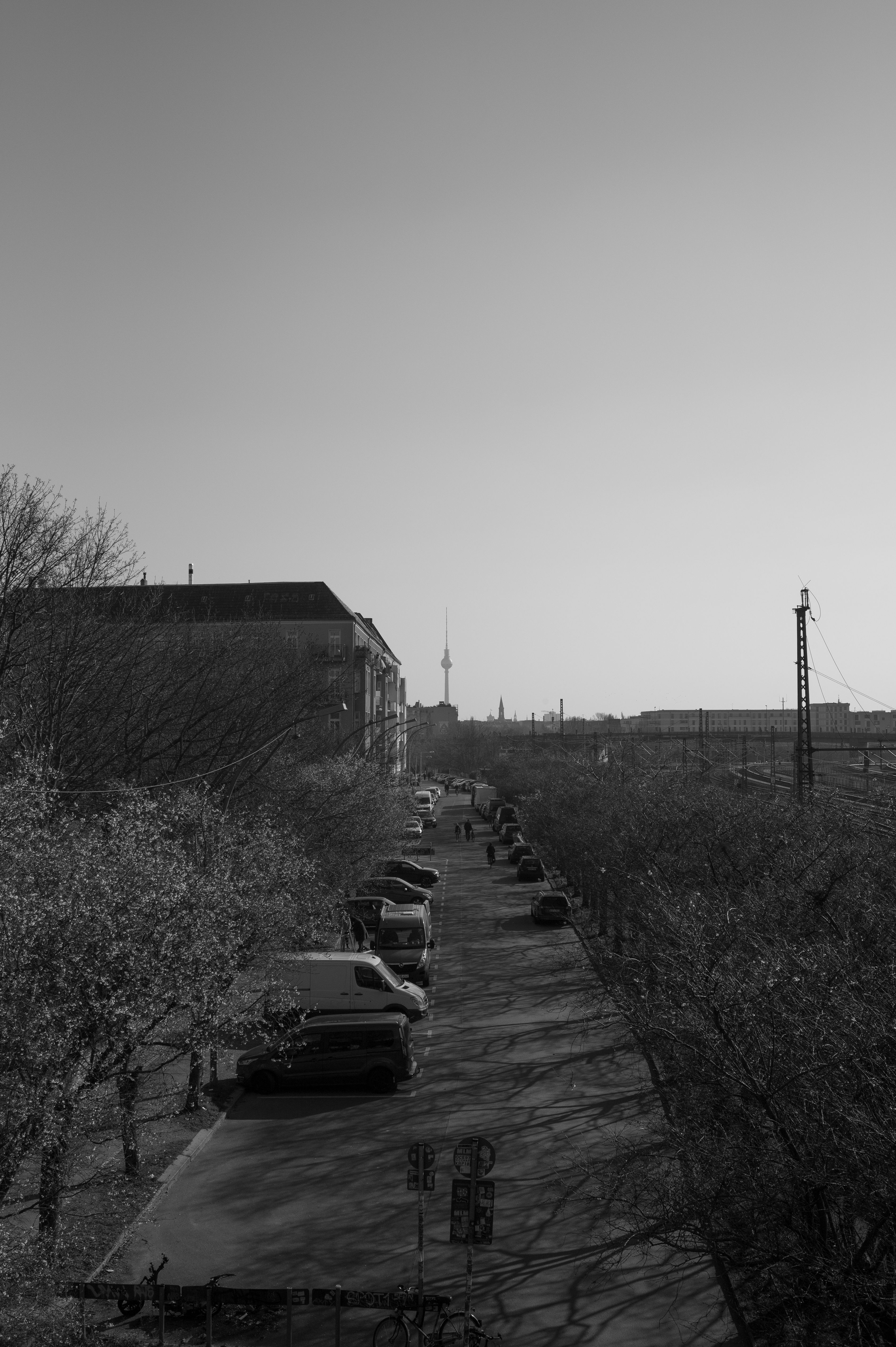 Street and Cityscape in Black and White · Free Stock Photo