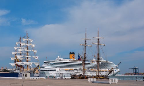 Free stock photo of cadiz, clouds, cruise ship
