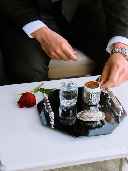 Elegant Man with Cup of Coffee