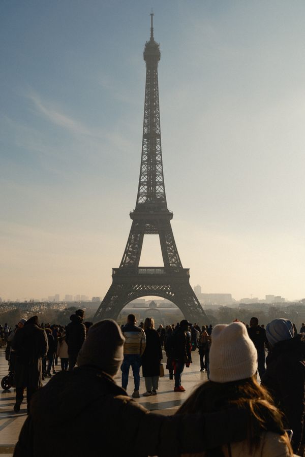 Photo Of Two Women Posing In Front Of Eiffel Tower Paris France Photo Of Two Women Posing In Front Of Eiffel Tower Paris France