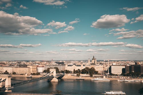 Δωρεάν στοκ φωτογραφιών με szechenyi αλυσίδα γέφυρα, Βουδαπέστη, Δούναβης
