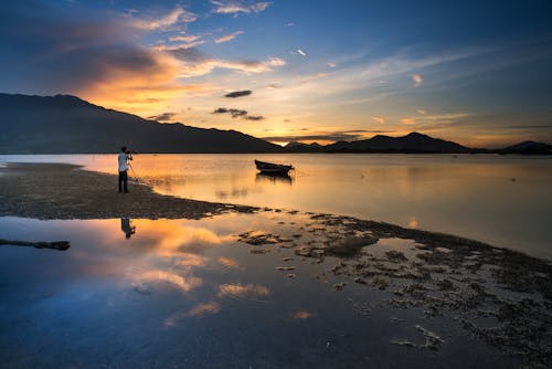 Безкоштовне стокове фото на тему «берег моря, з підсвіткою, Захід сонця» стокове фото