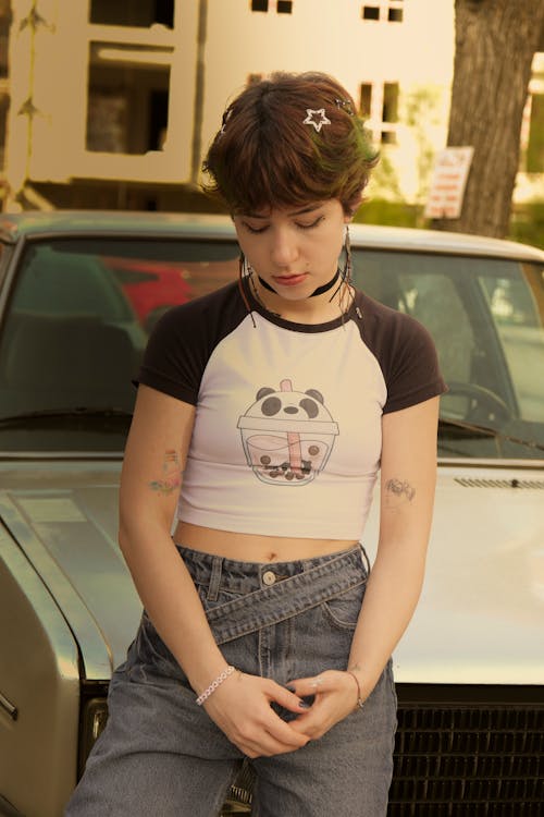 Portrait of Woman in T-shirt