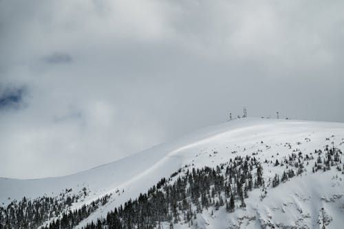 Free A snow covered mountain with a ski lift Stock Photo