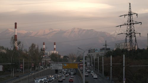 Al Farabi in Almaty with mountain view